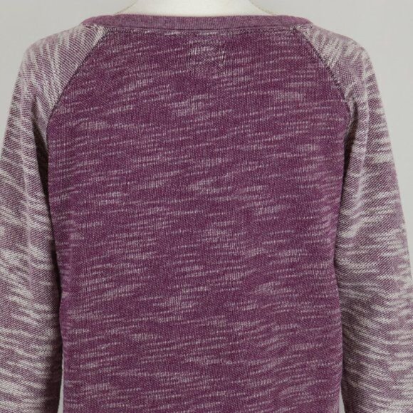 Champion Women's Medium Purple White Cotton Scoop Neck Raglan Sleeve Sweatshirt - Picture 4 of 9